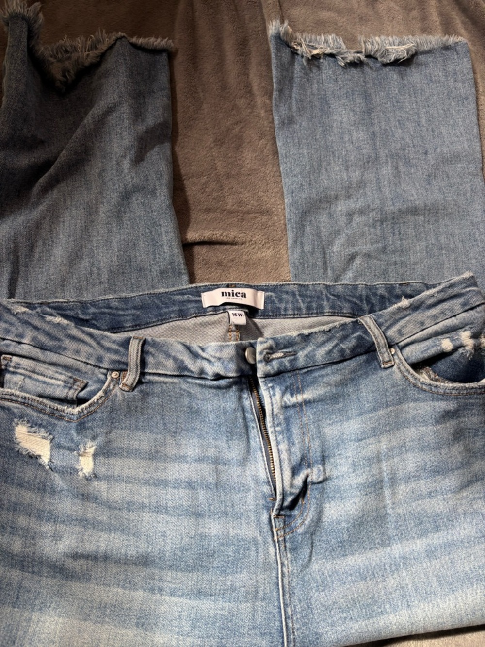 Mica Straight Cropped Light Blue Denim Jeans - Picture 3 of 5